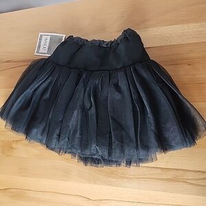 WHEAT Danish Tulle Tutu Skirt Girls 4Y Grey Balletcore Lined Adjustable Waist